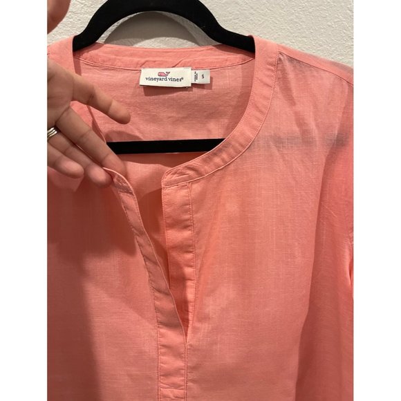 VINEYARD VINES 3/4 Sleeve Tunic Tangerine Blouse - Picture 2 of 5
